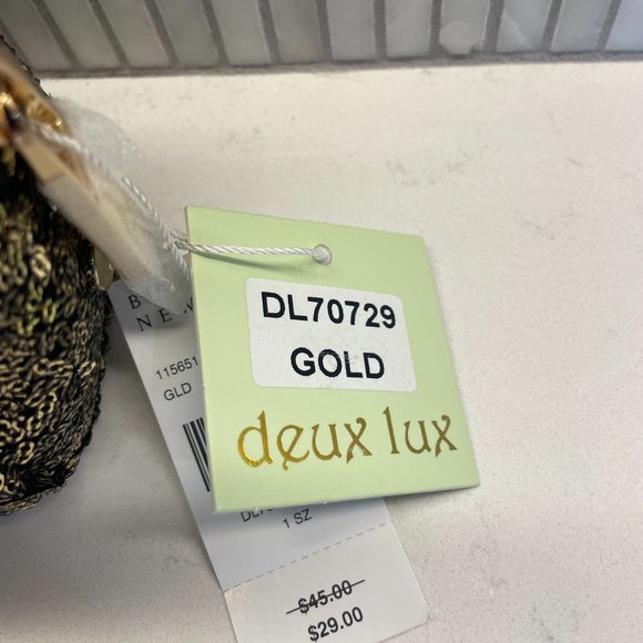 Deux Lux Gold‎ Sequin Pouch, NWT - Picture 7 of 8